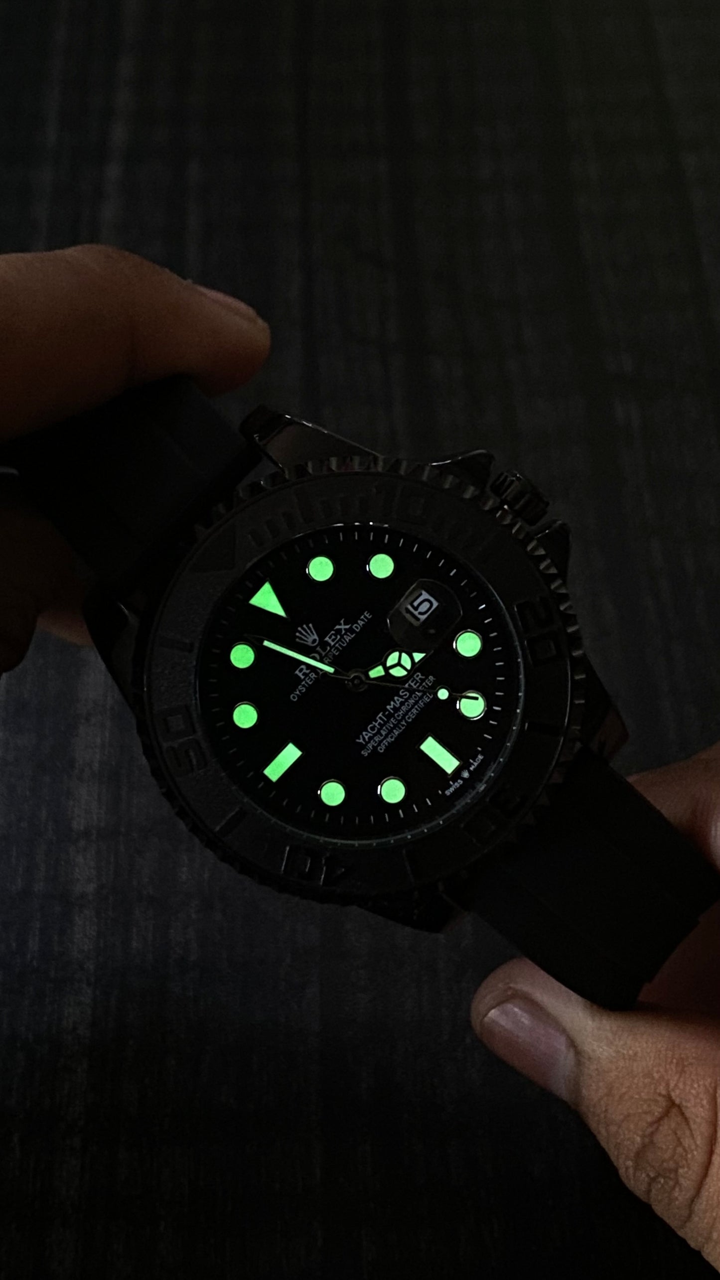 Rolex Yacht-Master Watch – Black Rubber Belt