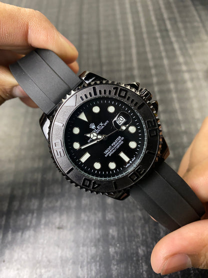 Premium Rolex Yacht-Master Watch – Black Rubber Belt (AAA)