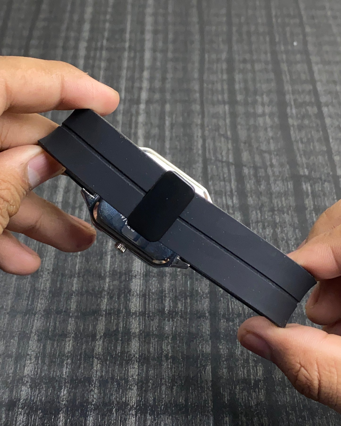 Cartier Santos Black Silicone Replica Watch