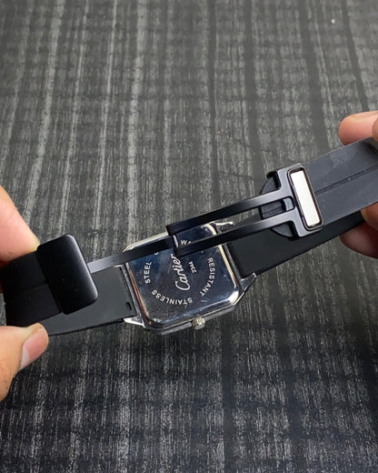 Cartier Santos Black Silicone Replica Watch