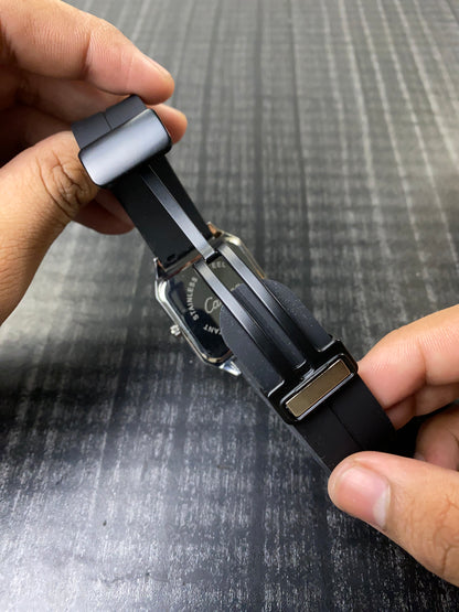 Cartier Santos Black Silicone Replica Watch