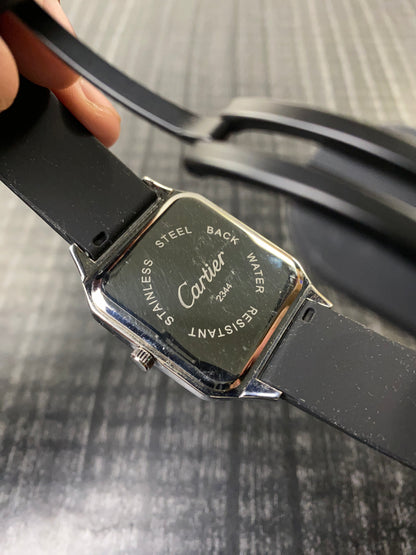 Cartier Santos Black Silicone Replica Watch